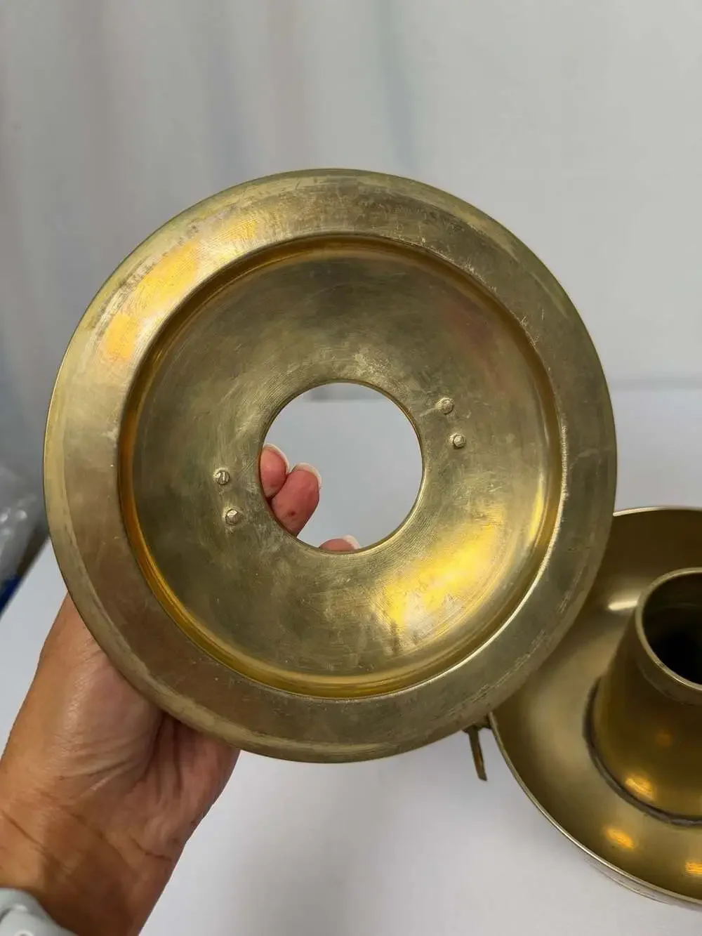 Vintage Asian Solid Brass Hot Pot Brazier Sin Sul Ro Chafing Dish